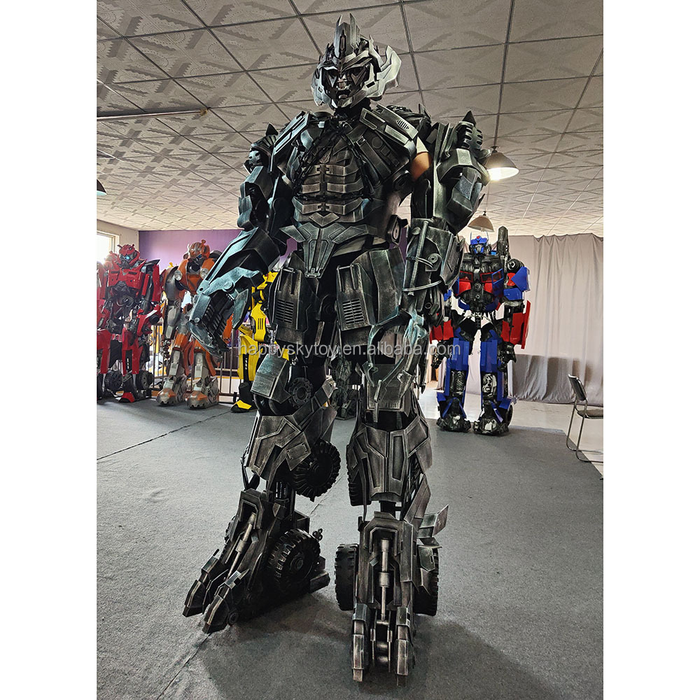 Factory customized hot sale wearable adult men street show stilts giant EVA LED robot costume party performance suit