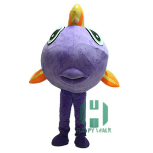 life size cute walking soft plush fish mascot costume for party, event, cosplay adult golden fish mascot costume