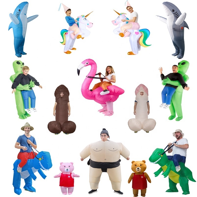 Adult Inflatable Dinosaur Costume Kids Alien Sumo Bear Halloween Christmas Party Cosplay Costumes