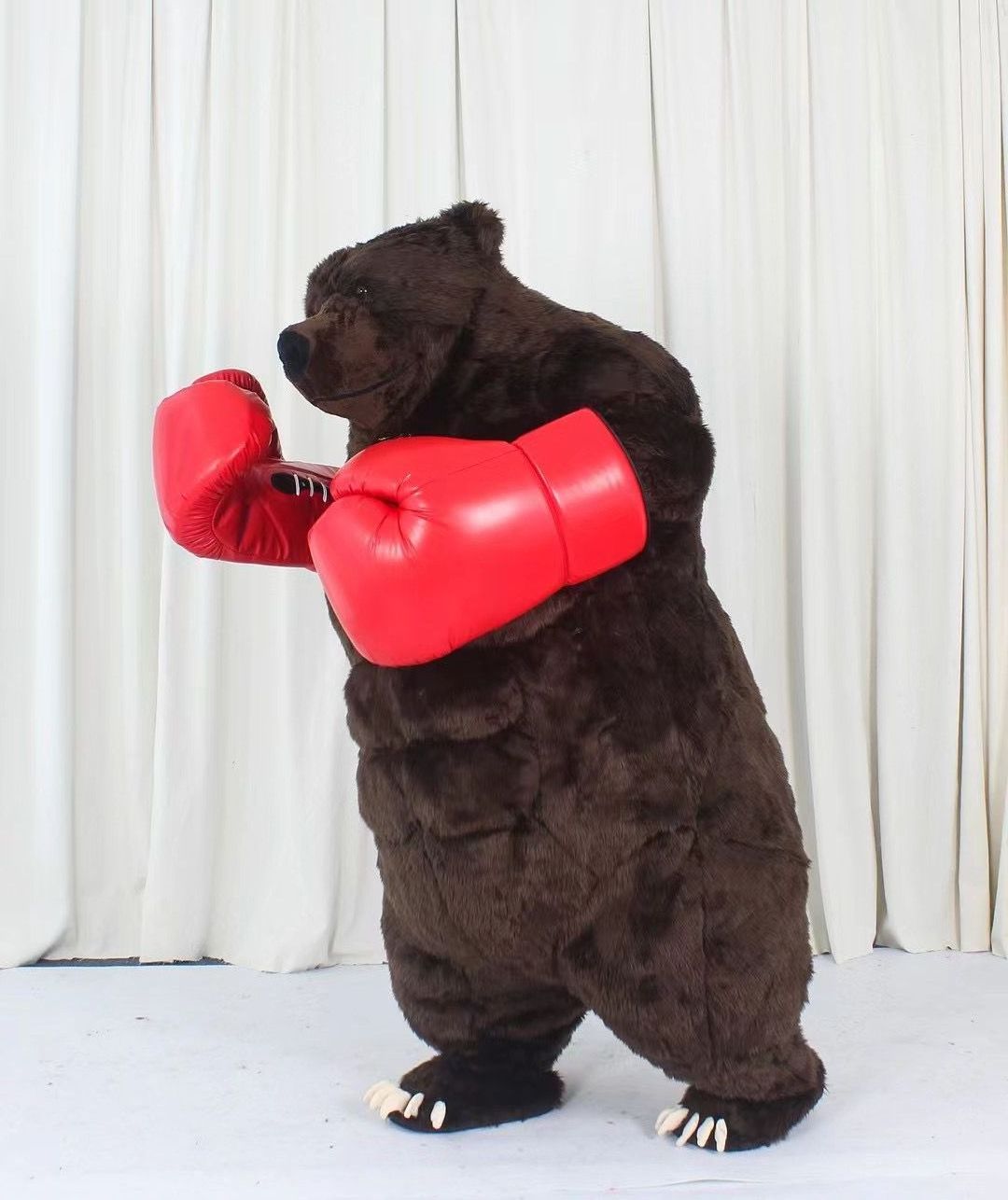 Adult inflatable halloween mascot costume scary halloween inflatable teddy bear costume with boxing gloves