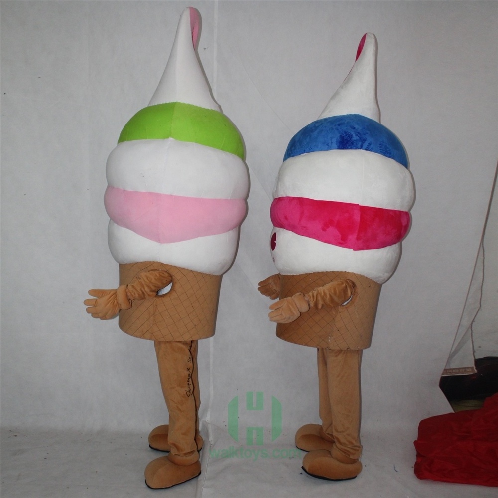 Cute plush ice cream mascot wholesale custom design plush mascot costume