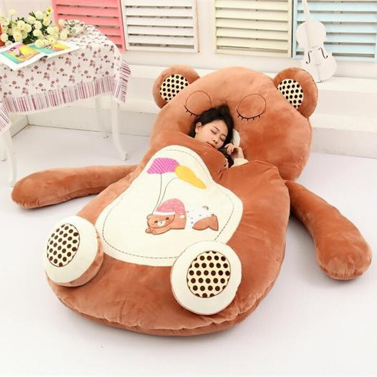 1.7*1m kids sofa plush velvet bed warm unstuffed teddy bear bed cover skins