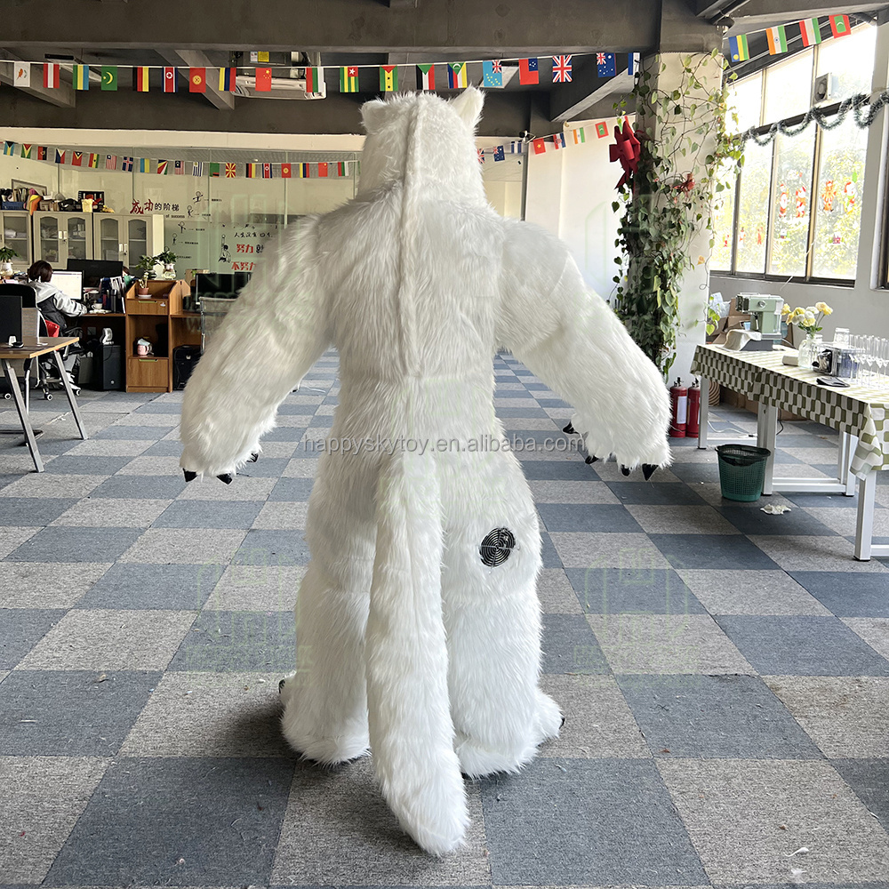 2m/2.6m/3m New Party Blower Up Cloth Custom Animal White Wolf Inflatable Mascot Costume