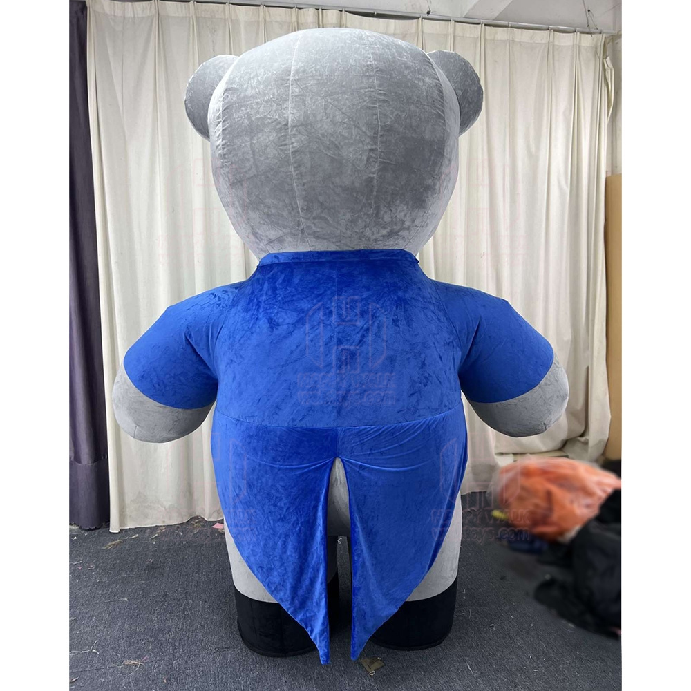 2m 2.6m Inflatable blue teddy bear panda Mascot Costume Animal Cosplay Funny Costume Plush Material Costume For Christmas