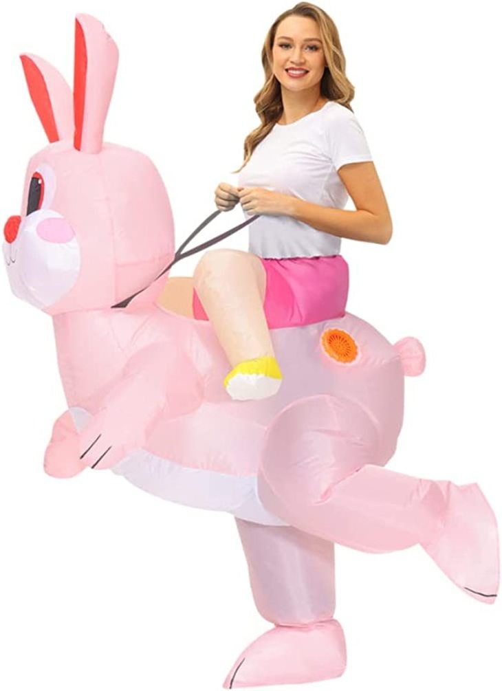 New model funny halloween blow up costume rabbit inflatable girl costume in advertising inflatables