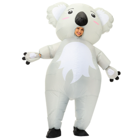 Unisex Inflatable koala Costume for men Funny Halloween Party Dress with Air Blow-up Feature for Fancy Riding