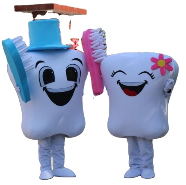 Factory Direct Custom Plush Tooth Mascot Costume Customizable EVA Adult Dental Health Advertisements Publicity Cartoon Apparel