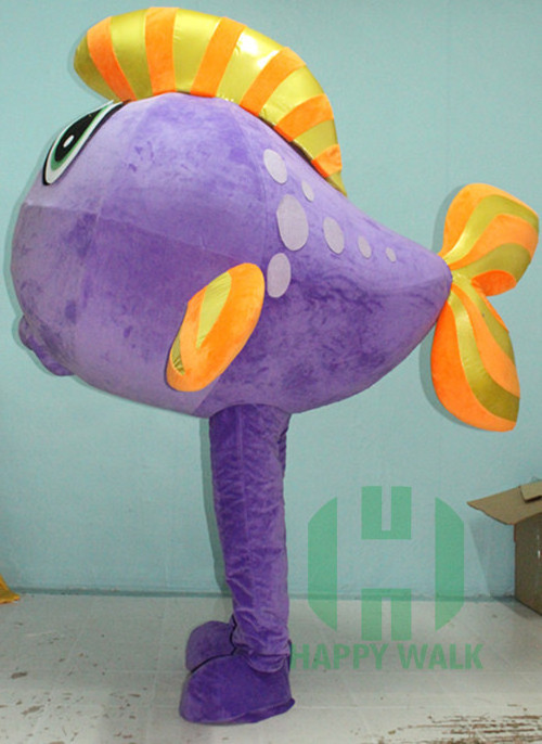 life size cute walking soft plush fish mascot costume for party, event, cosplay adult golden fish mascot costume