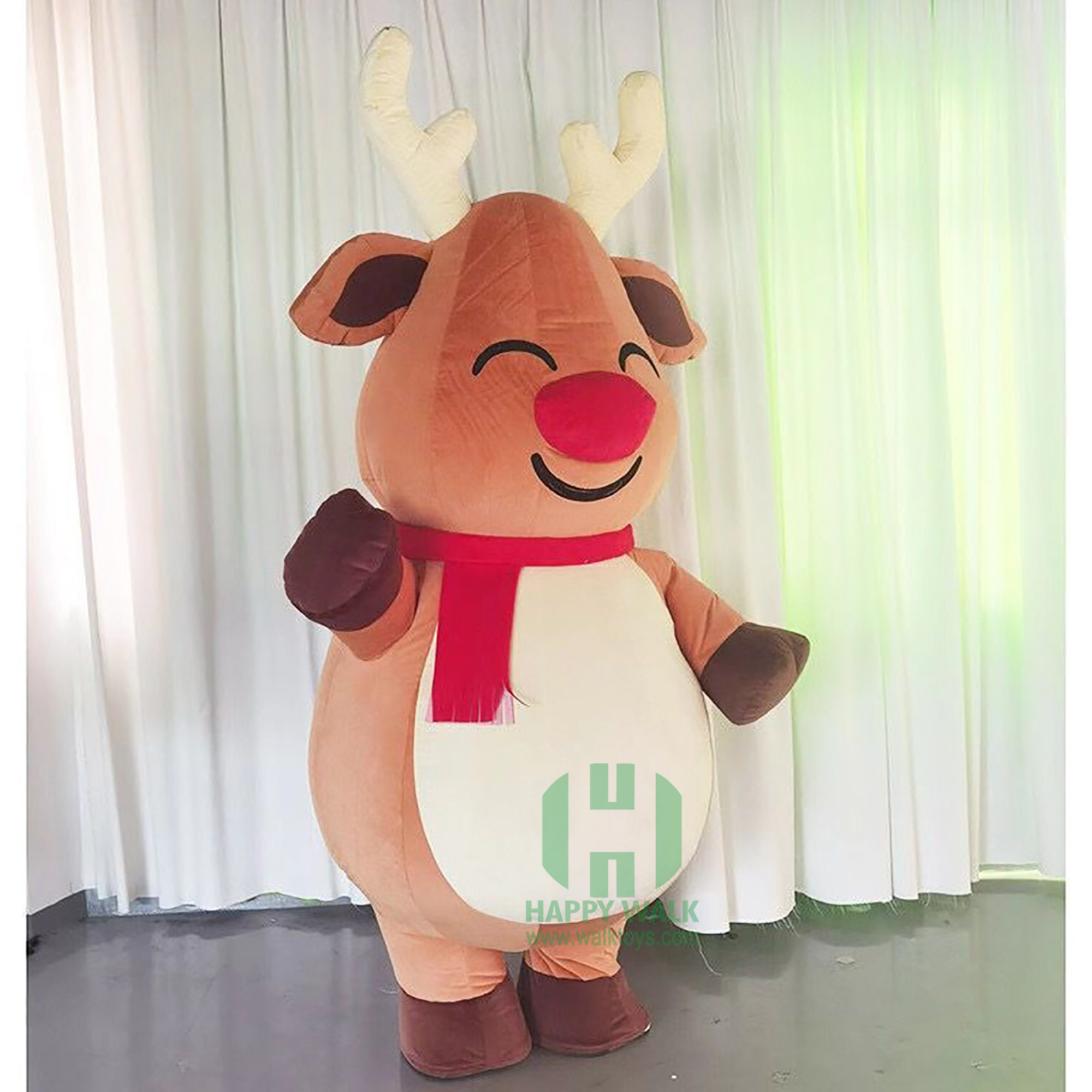 Inflatable Mascot Costume Adult Fancy Dress Christmas animal Fat Cute Reindeer Costume