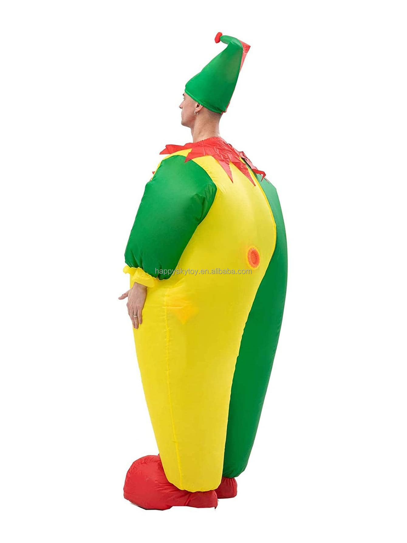 Unisex Funny Yellow Red Green Clown Costume for Adults Halloween Easter Anime Theme Inflatables for Walking at Parties