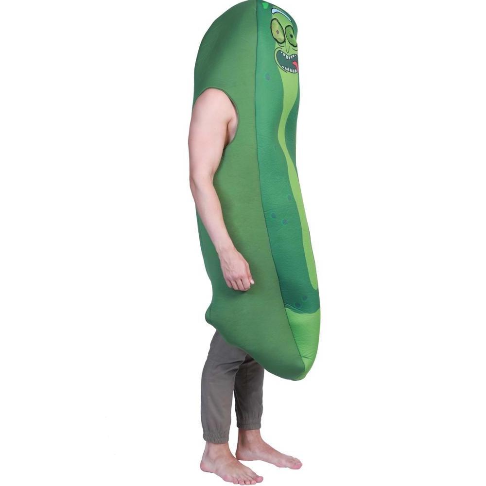 Low price Halloween Carnival party fancy dress funny adult man Cucumber costume mascot for men jumpsuit