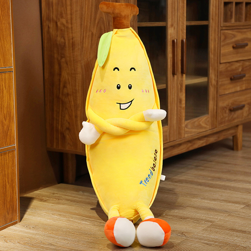 80-130cm Giant Yellow Blue Banana People Plush Toy Banana Man Dolls Birthday Present for Child Kids Baby Gift