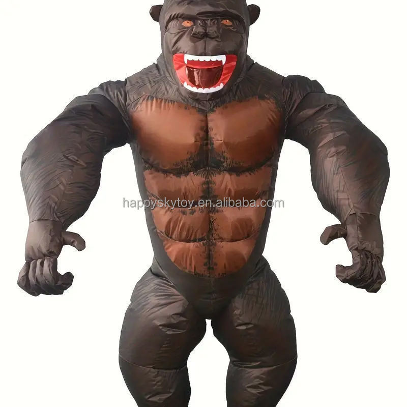 Funny Kids Adult Gorilla Inflatable Costume Kingkong Suits Wholesale Halloween Party Cosplay Inflatable Gorilla Costume