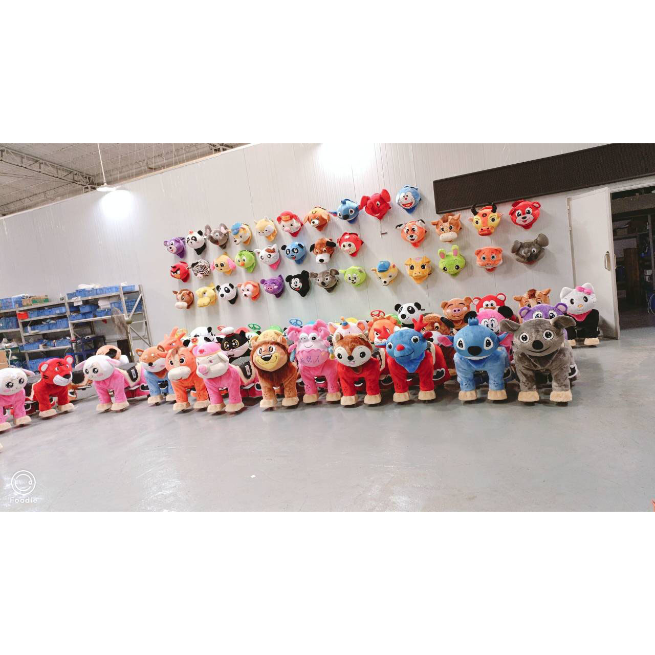 Unisex Electric Ride-On Toy Animals Plush Power Pony for Kids Theme Park Walking Toy for All Ages