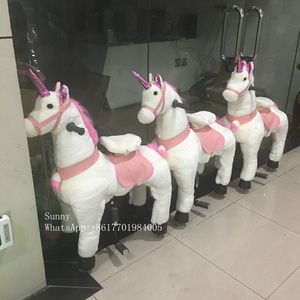 High Quality Walking Mechanical Horse pony unicorn Animal Ride Free Of Power Charging