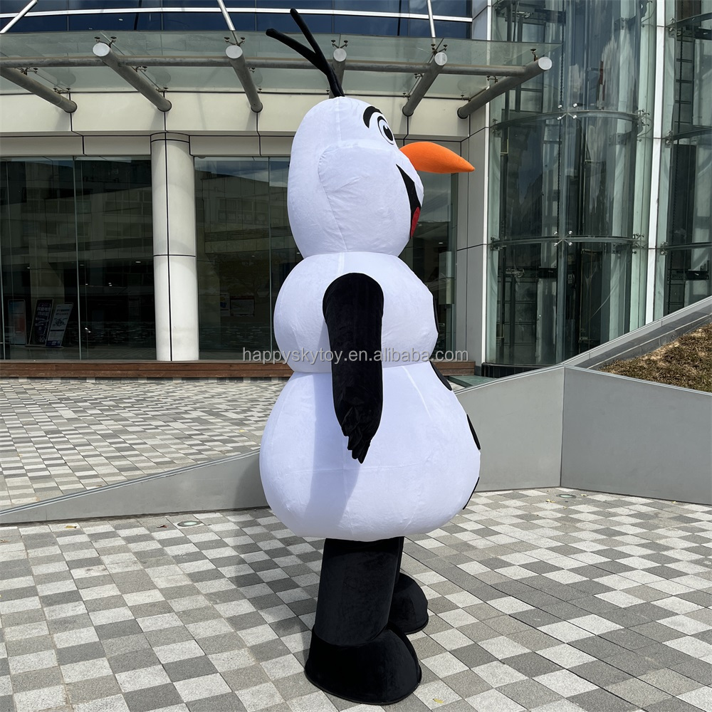 Outdoors 2.6 meter Christmas parade inflatable snowman costume olaf mascot costume for adult