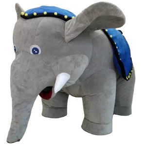 2 persons simulation elephant inflatable mascot costume for party