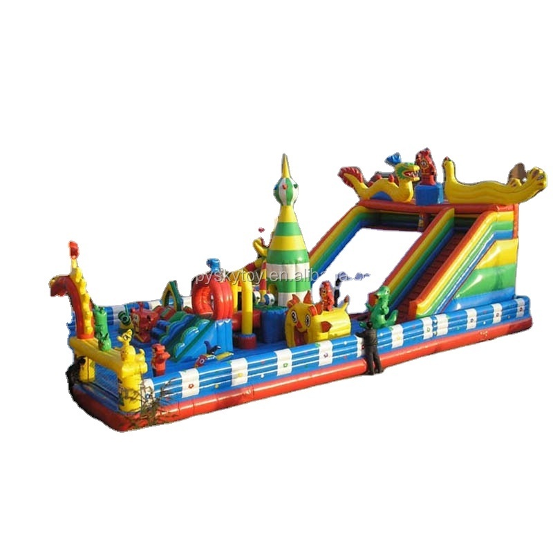 Kids inflatable theme park amusement playground, inflatable obstacle park for sale