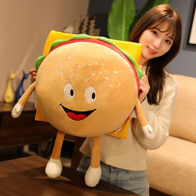 Fast Food Stuffed Plush Toy Simulation Hamburger Plush Toy