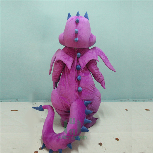 High quality CE custom purple dragon Cosplay Mascot Costume Cartoon dinosaur Mascot Costumes for sale