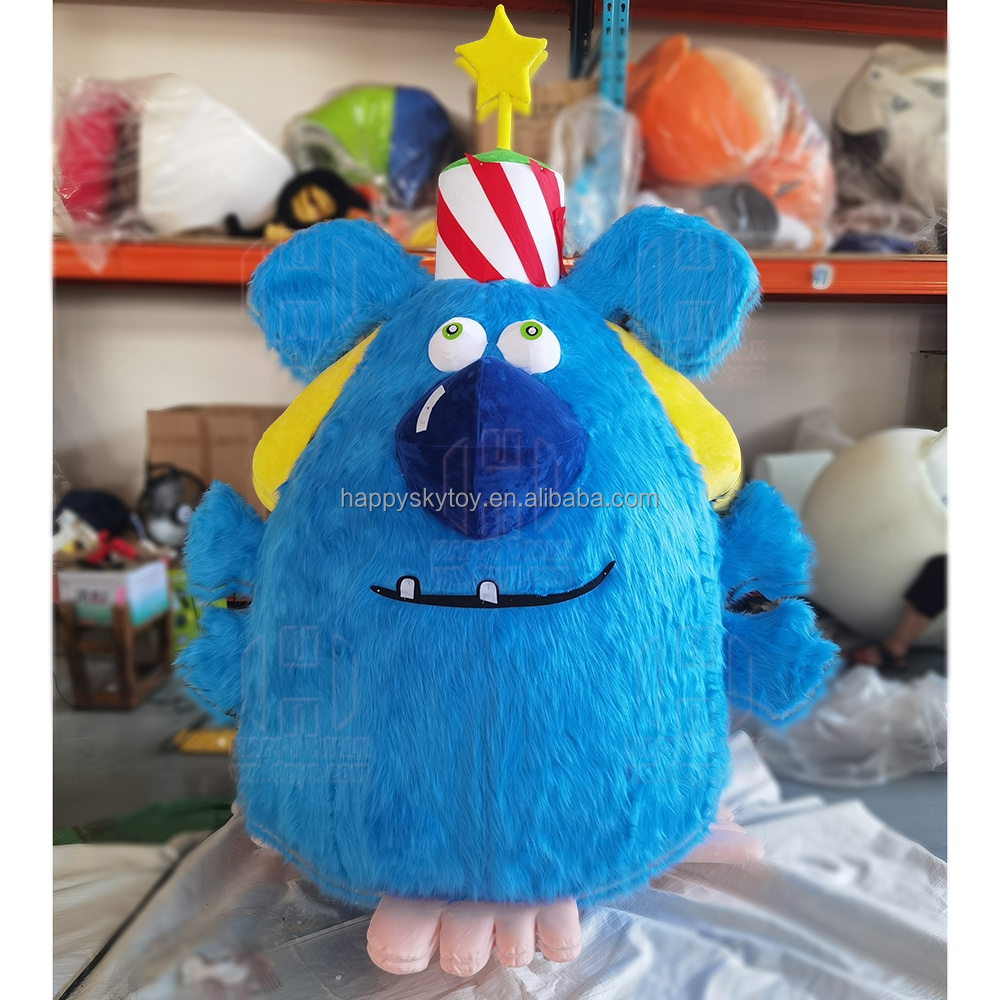 Customized Giant Inflatable Mascot Costume Sexy Cookie Monster Bear Walking Plush Material Adult Cosplay Parties Holidays Anime