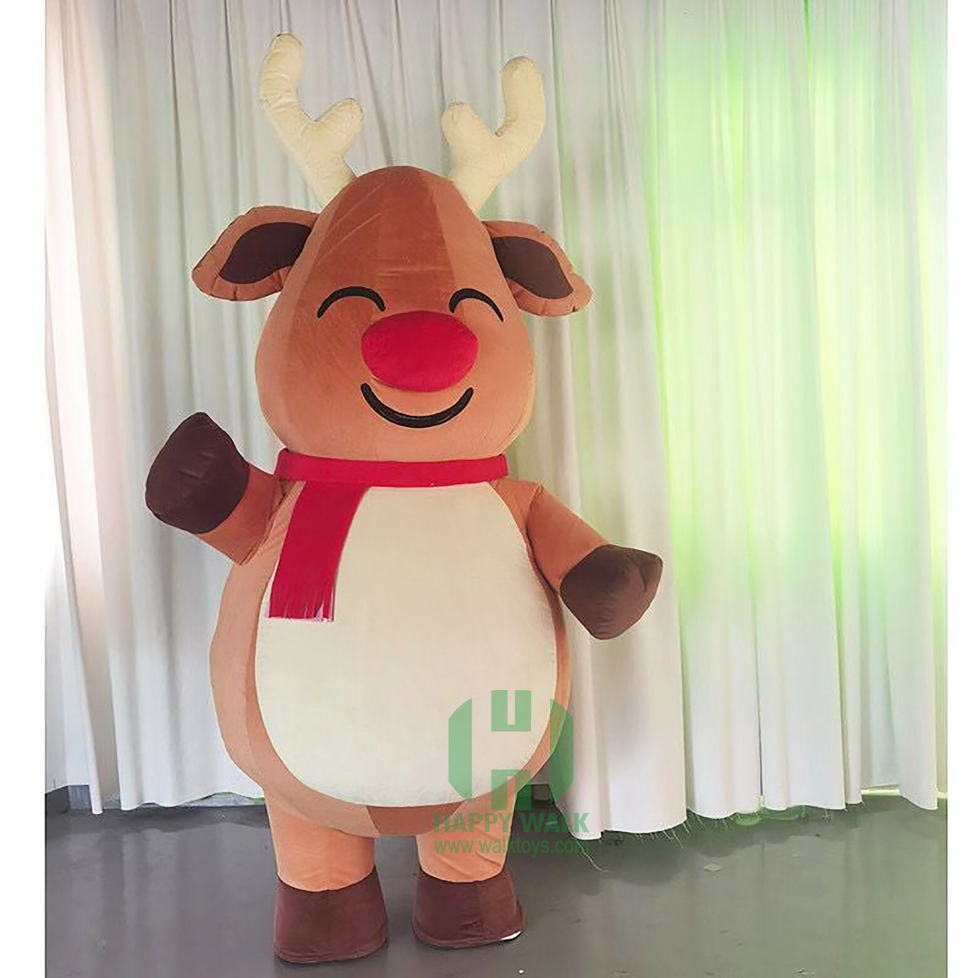 Inflatable Mascot Costume Adult Fancy Dress Christmas animal Fat Cute Reindeer Costume