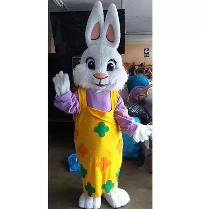 HI Custom Costume Mascot White Bing Rabbit