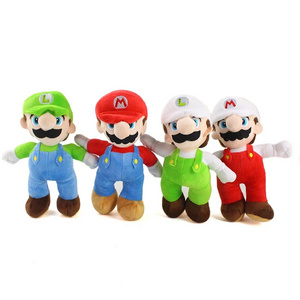 25cm Super Bros Anime Red Green White Hat Plush Peluche Soft Stuffed Toys Dolls Christmas Birthday Gift for Kids