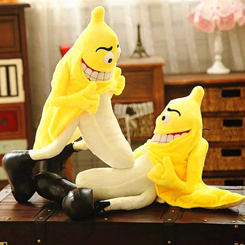 Tricky and Funny Banana Man Plush Toy Evil Mr. Banana Stuffed Plant Doll Toy Creative Pillow Gift Girls Boys