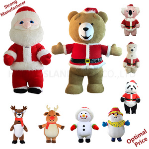 Professional Costumes Suit Set Fat Clause funny plush Inflatable Santa Claus Mascot Costumes For Adults