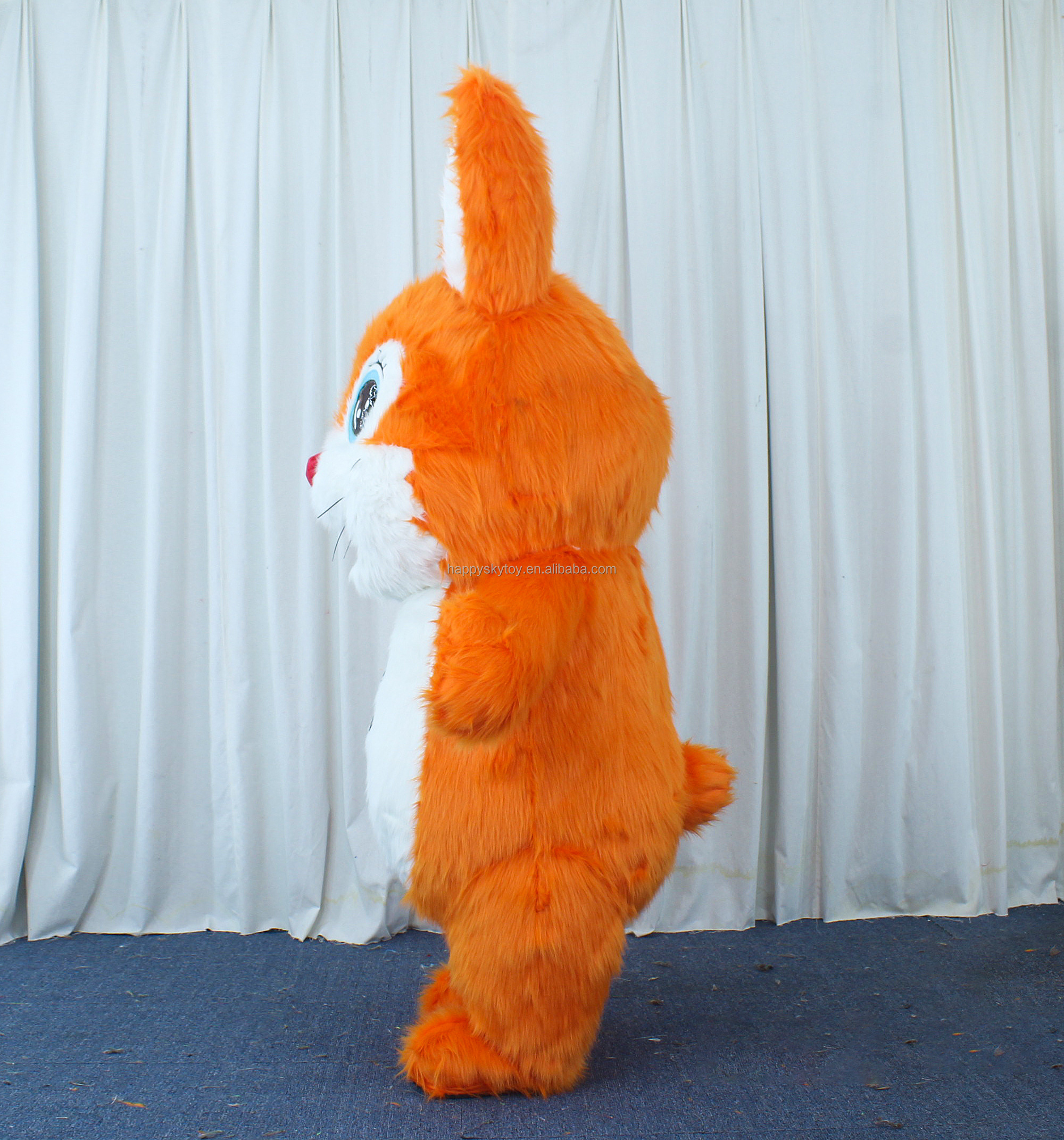 2.6 meter Hot Sale 2023 green and orange Giant inflatable easter bunny costume for adult