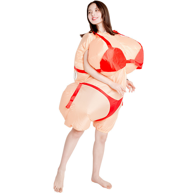 Mascot  Costume Beautiful Women Fat Hawaiian Bikini Inflatable Costumes Halloween Cosplay Cartoon Mascot