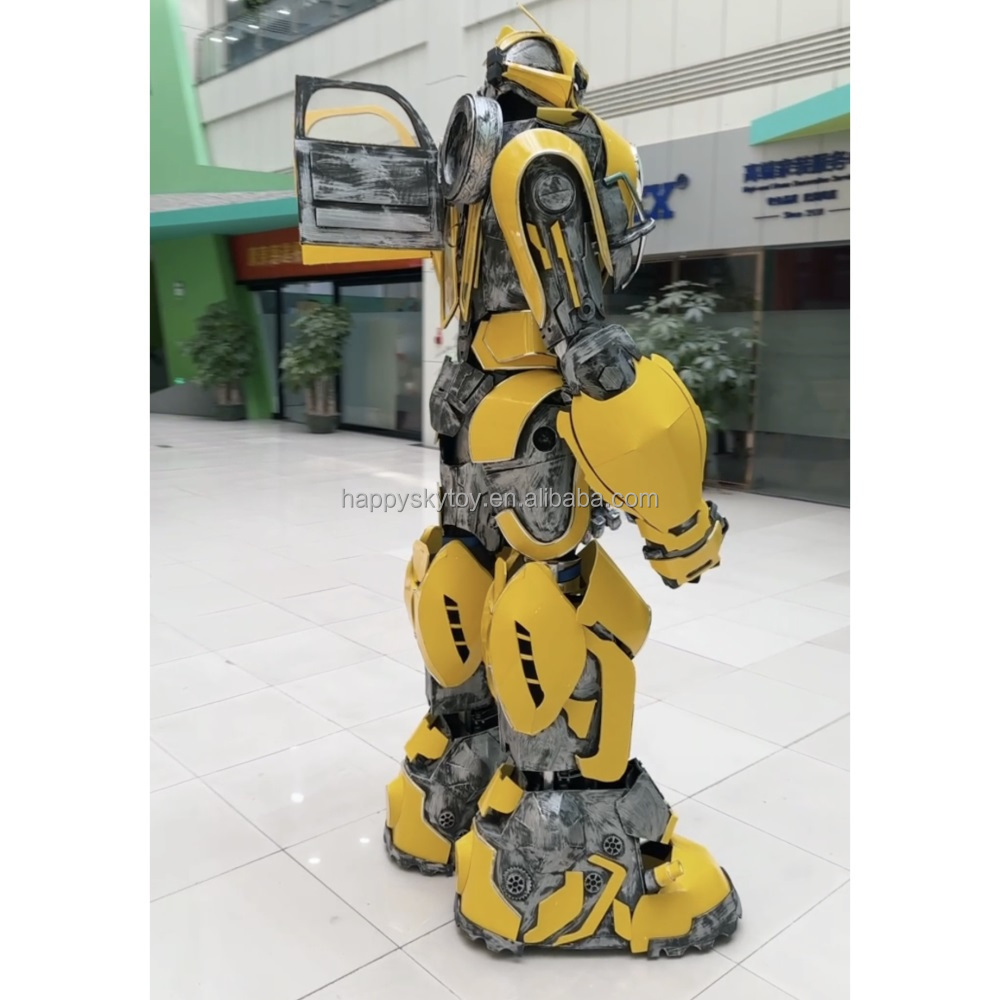 Factory customized hot sale wearable adult men street show stilts giant EVA LED robot costume party performance suit