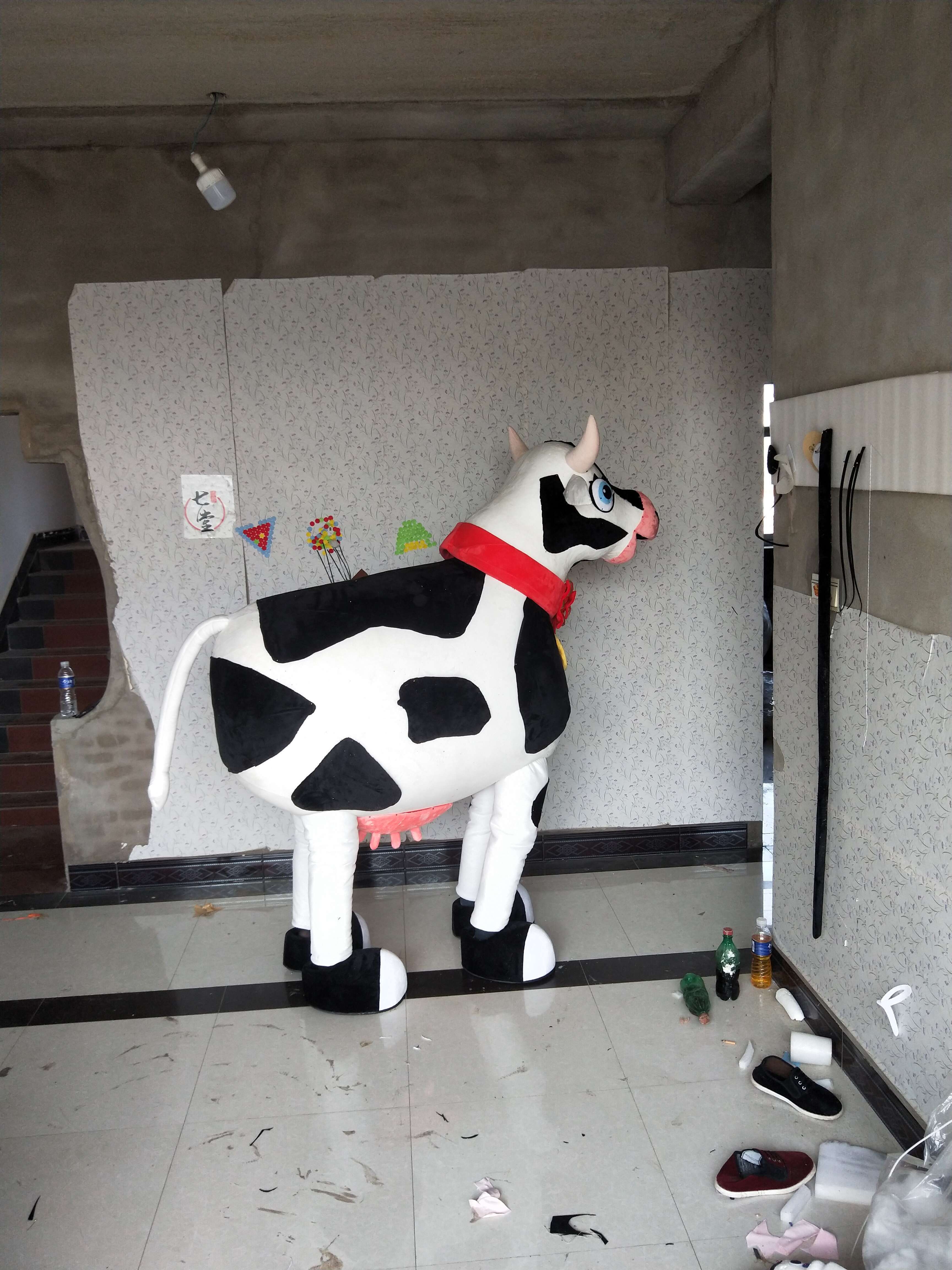 factory price CE new hot customized custom made 2 person cow mascot costume For Adults