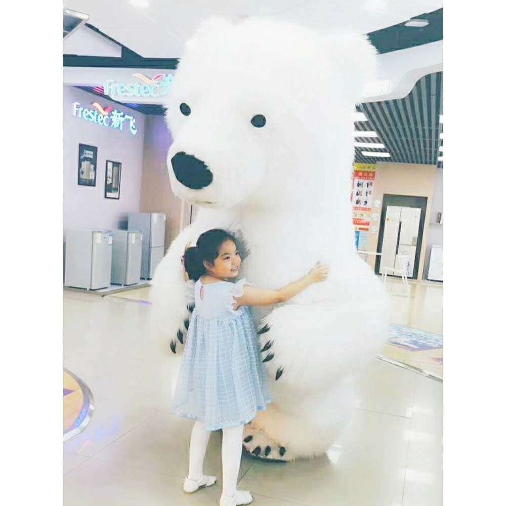 10ft Giant Inflatable Polar Bear Mascot Costume Adult Blow Up Fur Plush Mascot Suit