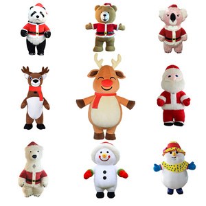 Hot sale 2m/2.6m/3m inflatable Santa Claus Snowman Panda Bear mascot costume for Christmas