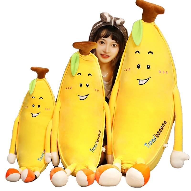 80-130cm Giant Yellow Blue Banana People Plush Toy Banana Man Dolls Birthday Present