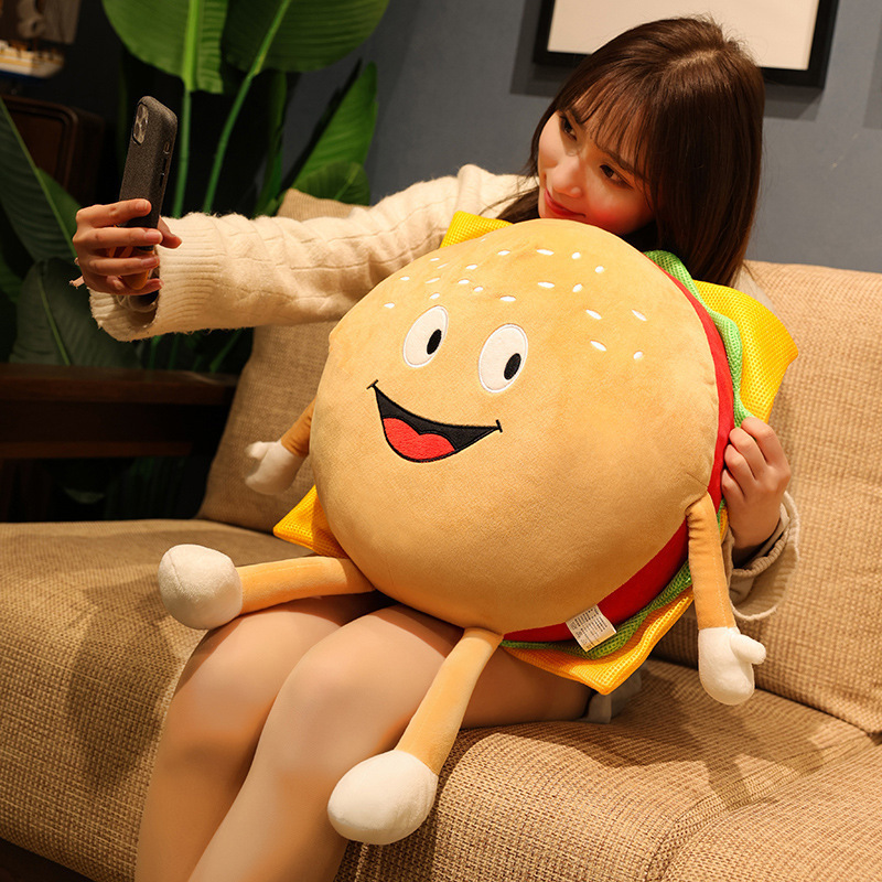 Fast Food Stuffed Plush Toy Simulation Hamburger Plush Toy