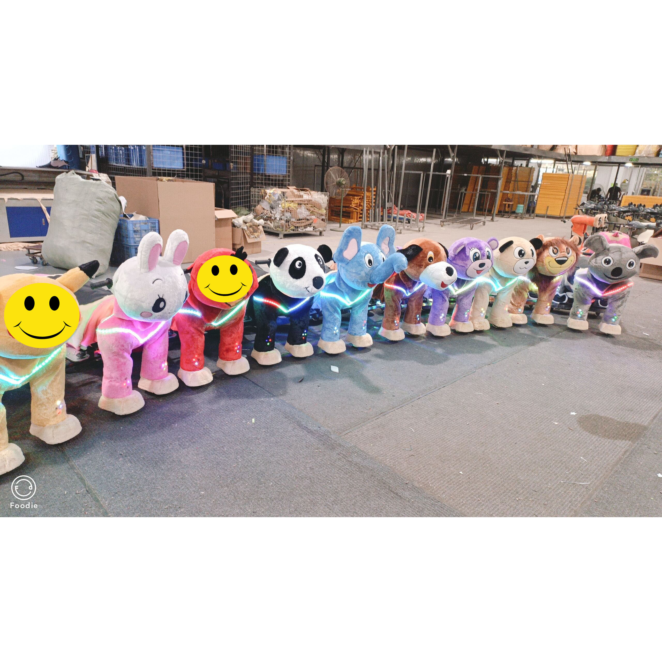 Unisex Electric Ride-On Toy Animals Plush Power Pony for Kids Theme Park Walking Toy for All Ages