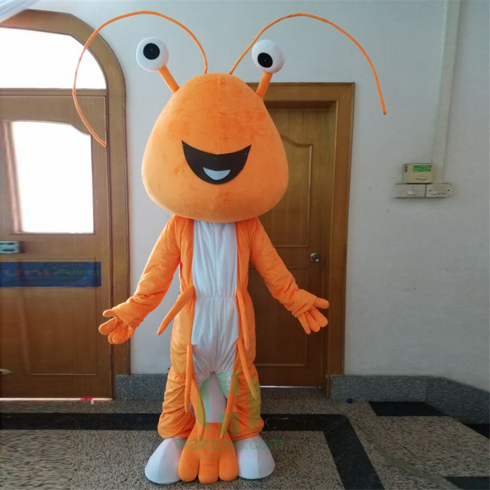 shrimp fashion design oem cheap character cute plush promotion advertising cartoon animal mascots costumes