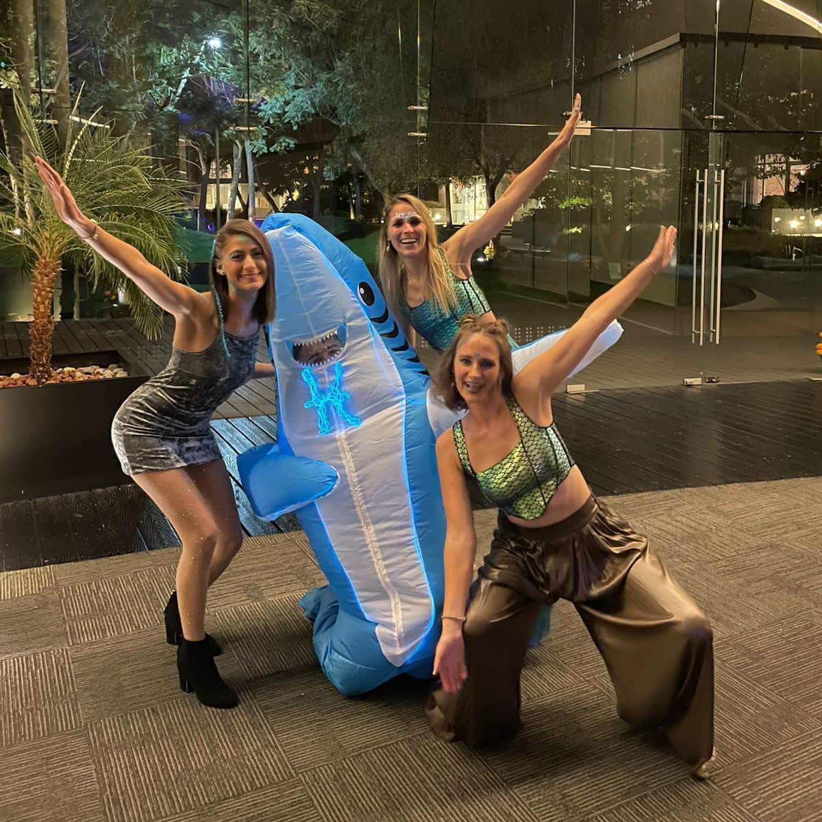 Hot Selling Funny Full Body Costume Blue Inflatable Dolphin Shark air blown costume Halloween Costumes Cosplay Party