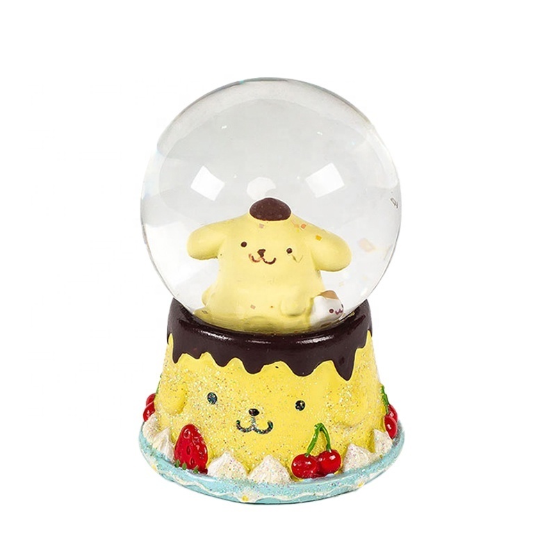 Happy Souvenirs Purin Melody Snowglobe Resin Decoration 45mm High Quality Musical Fan Gifts Glass Snowglobe