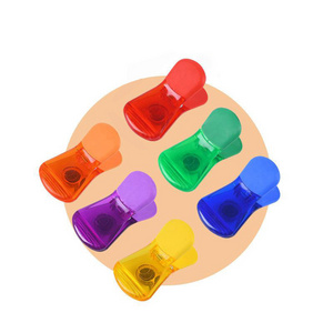 6pcs Multifunctional Food Sealing Bag Clips Sticky Note Plastic Fridge Decor Magnetic Refrigerator Stickers