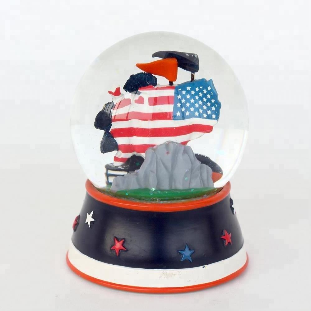 American Souvenirs Snow Globe for Independence Day USA Flag  65mm Glass Snow Ball Custom Snow Globe