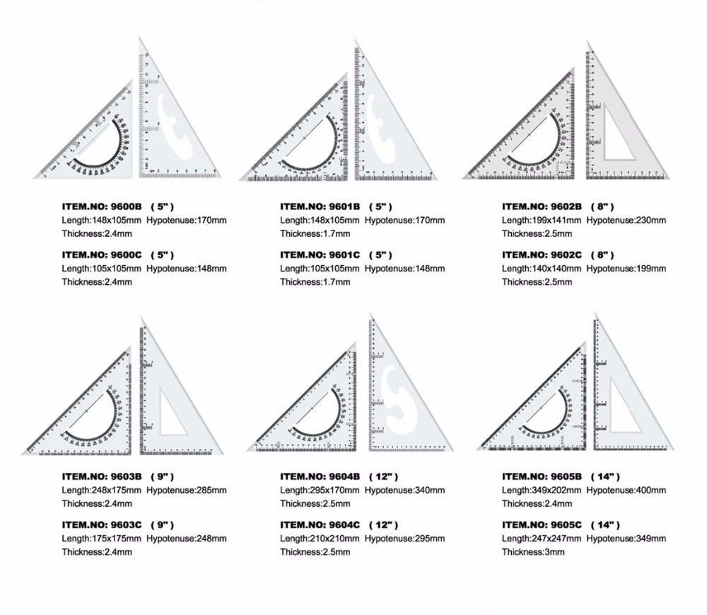 18cm 20cm 30cm custom size adjustable square flexible scale measuring plastic ruler