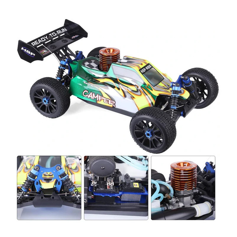 Cheap Nitro 1/8 Buggy HSP 94970 CAMPER 1:8 2.4G Gas Powered 4WD Off-road RC Car with 26CXP Engine RTR Wheels