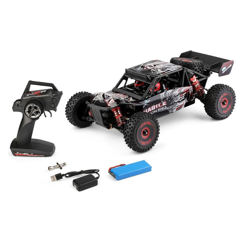 RC buggy 75km/h metal chassis parts radio control Toys 4 4 RC Car Hobby 124018 Upgraded Wltoys 124016 V2 brushless