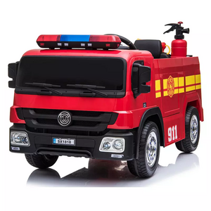 Hollicy kids electric fire truck police car 12V ride on car toy for 12 years old baby remote controlled