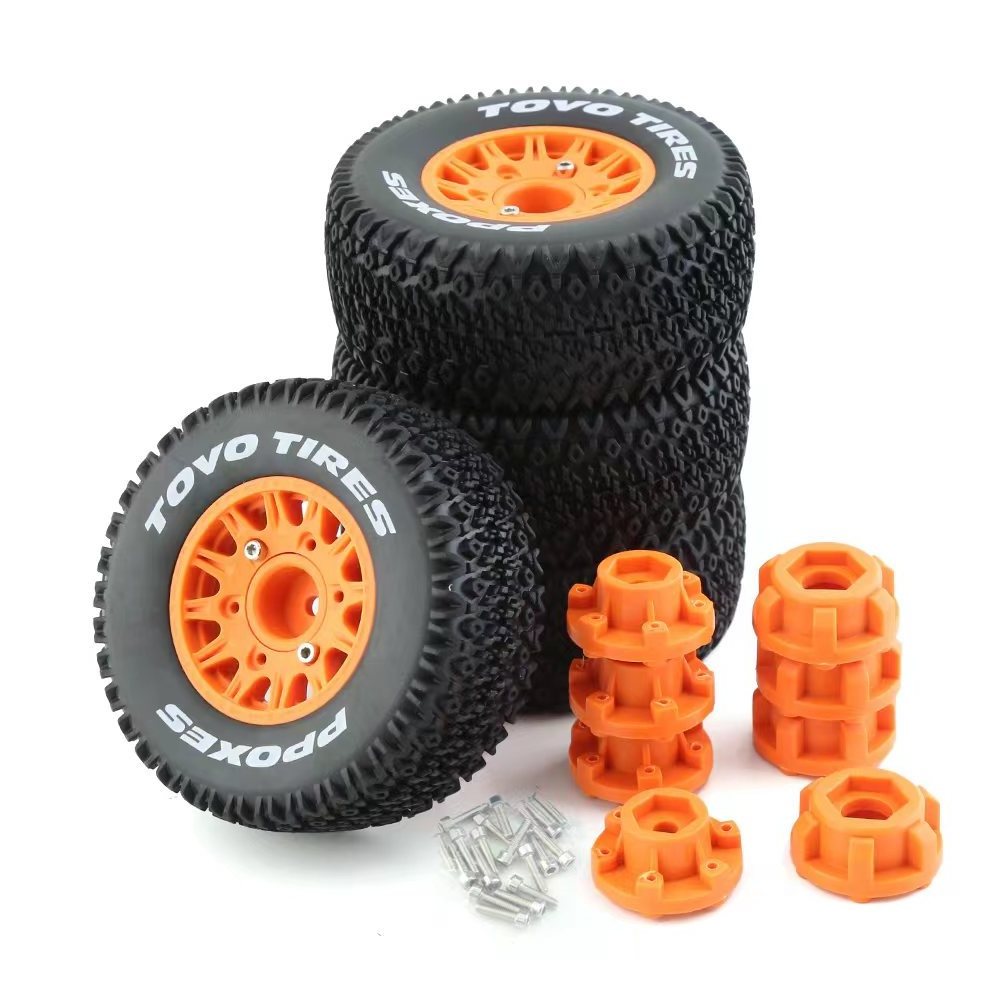 4PCS TOVO Tires 113MM 1/10 Short Course Truck Wheel 12mm/14mm/17mm Hex Slash Arrma Senton HuanQi 727 Remo Hobby VKAR 10SC HPI RC