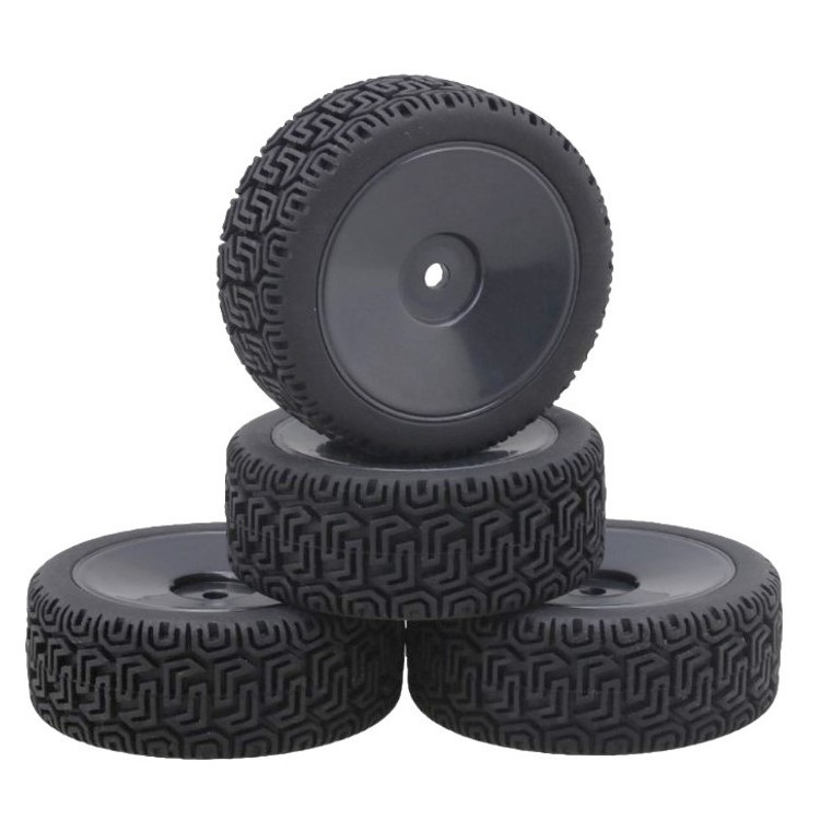 4PCS 12mm Hex Hub Wheel Rims & Rubber Tires Compatible with 1/10 On-Road Touring Car WLtoys 1/14 144001 1/16 Slash RC 1/18 Buggy